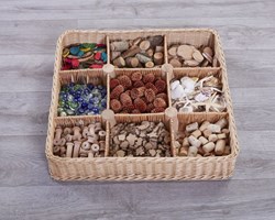 Cosy cesta in rattan naturale con scomparti - perfetta per ordinare e riporre