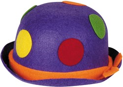Boland - Bombetta clown con pois - cappello colorato per travestimenti - adulti