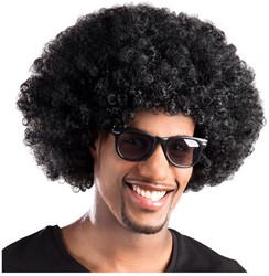 Pruik Afro Zwart Volwassen