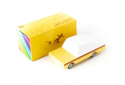 Candylab auto giocattolo in legno gialla - Candycar B. Nana design-2