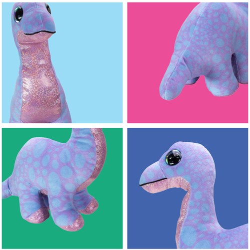Lumo Stars peluche dinosauro Brontosauro viola 15cm giocattolo morbido-3