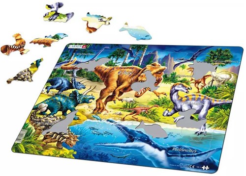 Puzzle Dinosauro - Puzzle animali Larsen con 57 pezzi in cartone-2