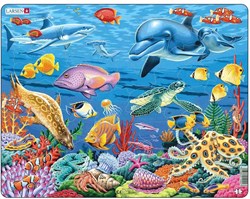 Puzzle animali barriera corallina cartone 35 pezzi giocattolo educativo