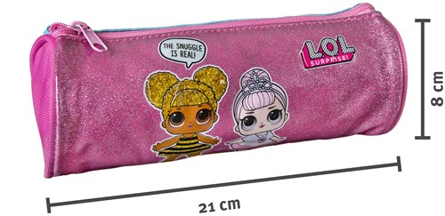 Astuccio L.O.L. Surprise rosa glitter - astuccio rotondo in poliestere per bambini-2