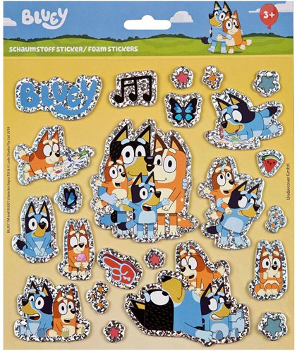 Bluey adesivi in schiuma effetto glitter divertimento creativo bambini
