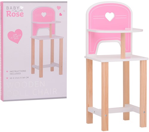 Johntoy sedia per bambole in legno Baby Rose - giocattolo arredamento bambole