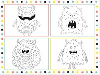 Folat tovaglietta da colorare Monster Bash - 6 pezzi carta festa bambini