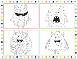 Folat tovaglietta da colorare Monster Bash - 6 pezzi carta festa bambini