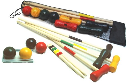 HOT Gioco di croquet 4 giocatori 80 cm legno in rete