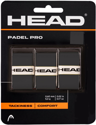 Head overgrip padel pro nero - confezione da 3 per racchette da padel