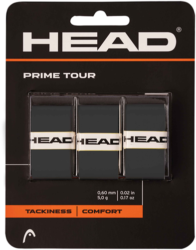 Head overgrip tennis Prime Tour nero 3-pack - grip comfort