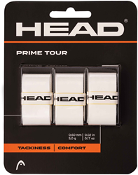 Head overgrip tennis Prime Tour bianco - confezione da 3 per presa ottimale