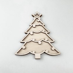 FiQ forma in legno da riempire albero di Natale gioco sensoriale 10x13 cm