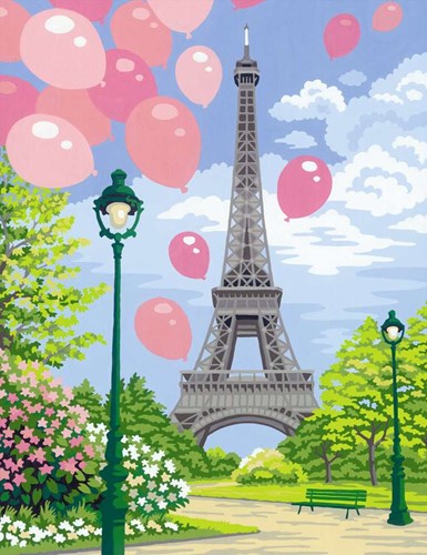 Ravensburger dipingere con i numeri CreArt Large - Primavera a Parigi - kit creativo-3