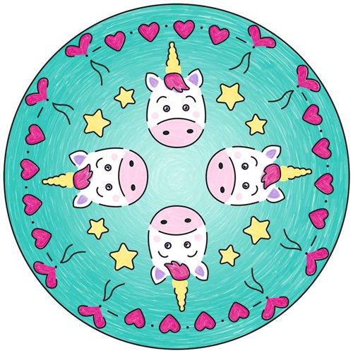 Ravensburger Mandala Designer Mini Unicorn - Set da disegno per bambini-2