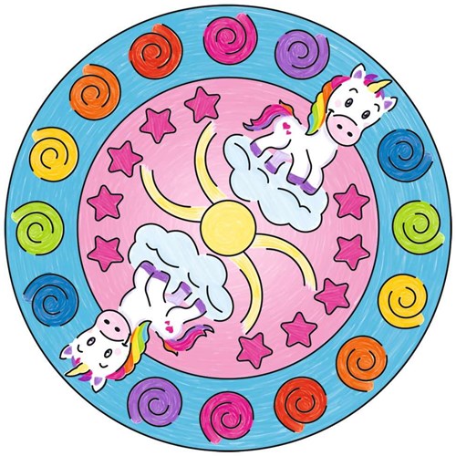 Ravensburger Mandala Designer Mini Unicorn - Set da disegno per bambini-3
