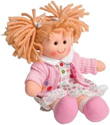 BigJigs bambola Poppy - bambola di stoffa ragazza - 28 cm - bambola fashion