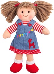 BigJigs bambola Hattie - bambola di stoffa 25cm per bambini