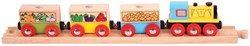 BigJigs treno in legno frutta e verdura - trenino giocattolo 31 cm