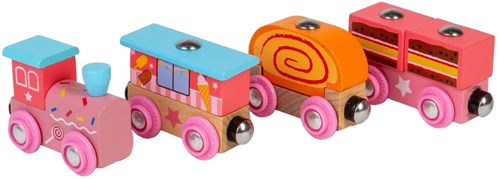 BigJigs treno in legno Sweetland Express - trenino giocattolo colorato-3