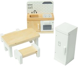 Bigjigs set cucina in legno per casa delle bambole - giocattolo FSC