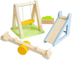 Bigjigs set da giardino in legno per casa delle bambole - giocattolo da esterno FSC