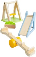 Bigjigs set da giardino in legno per casa delle bambole - giocattolo da esterno FSC-2