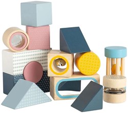 BigJigs giocattolo sensoriale blocchi esploratori set di costruzione in legno