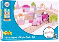 BigJigs set treno in legno fatine rosa - giocattolo 40 pezzi