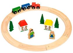 Bigjigs Houten Treinset Junior, 20dlg.