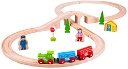 BigJigs set treno in legno a forma di 8 - 40 pezzi giocattolo