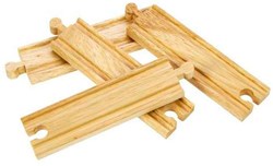 BigJigs binari in legno dritti medi per trenino 4 pezzi