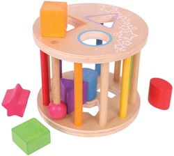 BigJigs scatola forme in legno cilindro - giocattolo educativo