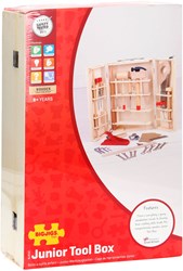 BigJigs cassetta degli attrezzi in legno junior - set giocattolo 28 pezzi