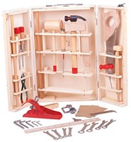 BigJigs cassetta degli attrezzi in legno junior - set giocattolo 28 pezzi-2