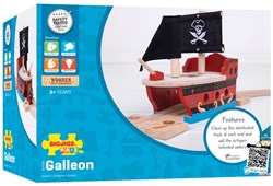 BigJigs trenino in legno nave pirata - accessorio per treno giocattolo