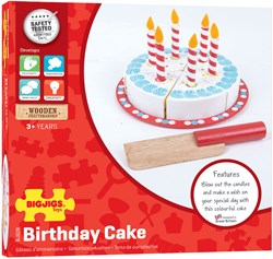 BigJigs torta di compleanno in legno giocattolo con candeline