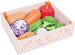 BigJigs cassetta di verdure in legno giocattolo - cucina educativa