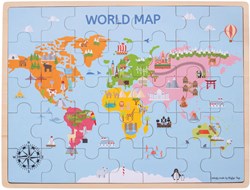 Puzzle mappa del mondo Bigjigs