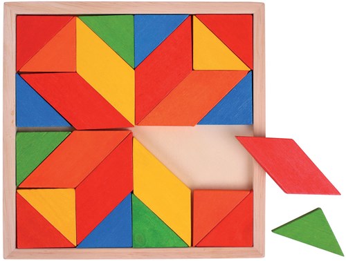 BigJigs vassoio puzzle mosaico giocattolo colorato in legno