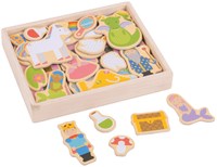 BigJigs magneti in legno fantasia - set giocattolo magnetico colorato
