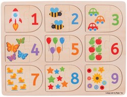 BigJigs puzzle educativo in legno numeri - giocattolo didattico per bambini