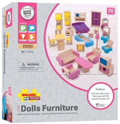 BigJigs set mobili per casa delle bambole accessori in legno