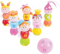 BigJigs set di birilli in legno fate - gioco bambini 7 pezzi