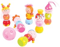 BigJigs set di birilli in legno fate - gioco bambini 7 pezzi-2