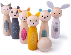 BigJigs birilli in legno animali del bosco FSC 100% giocattolo ecologico