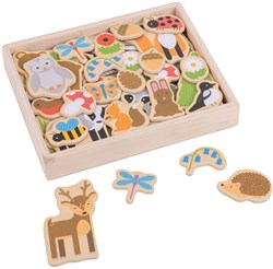 BigJigs giocattolo magnetico animali del bosco in legno - 35 pezzi magnetici