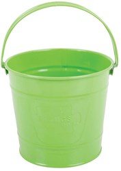 BigJigs secchiello giocattolo in metallo verde - giardinaggio e sabbia