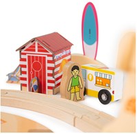 BigJigs set treno in legno pulizia costiera giocattolo ecologico-2