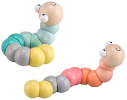 BigJigs verme giocattolo in legno pastello - giocattolo educativo per bambini